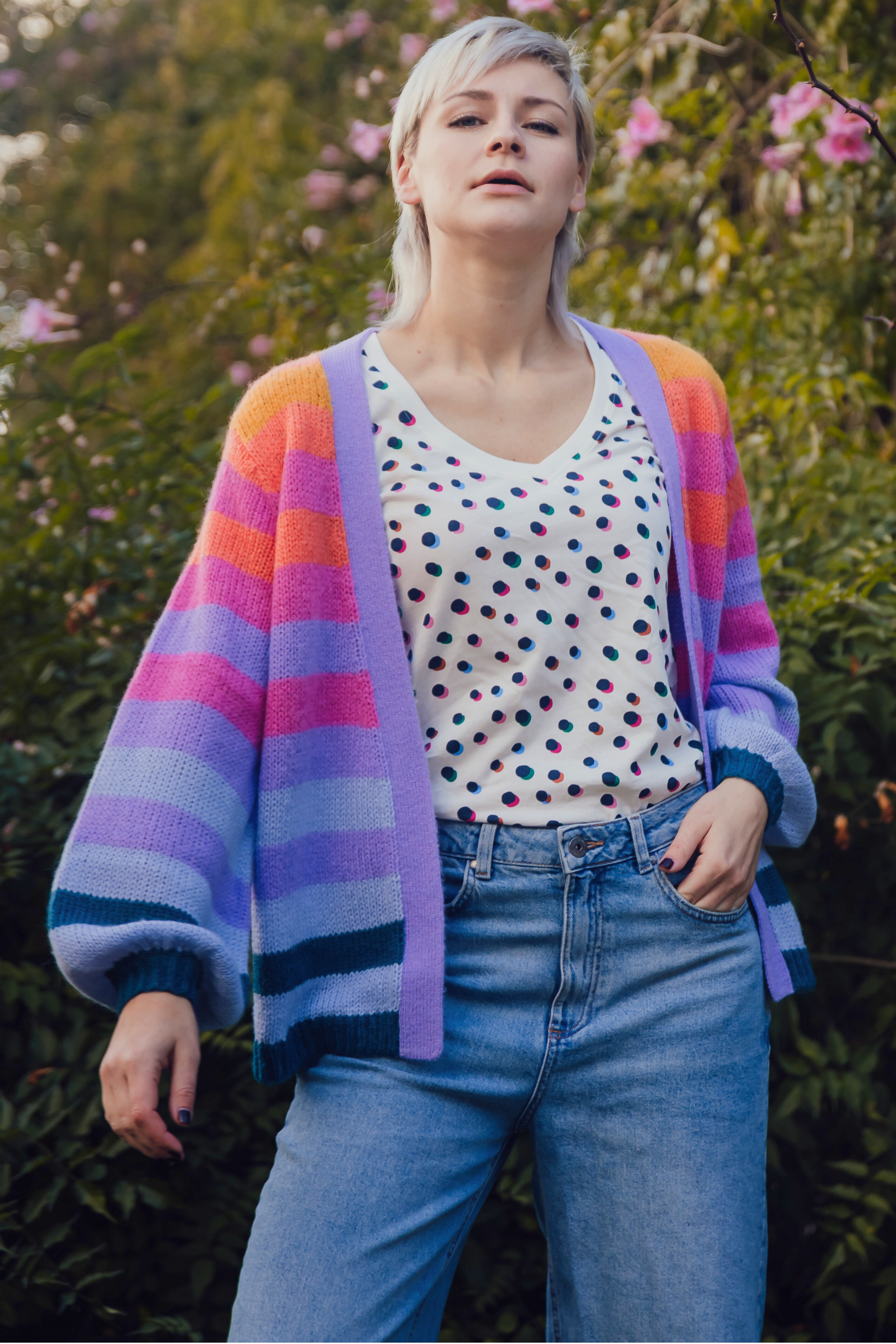 Striped on sale rainbow cardigan